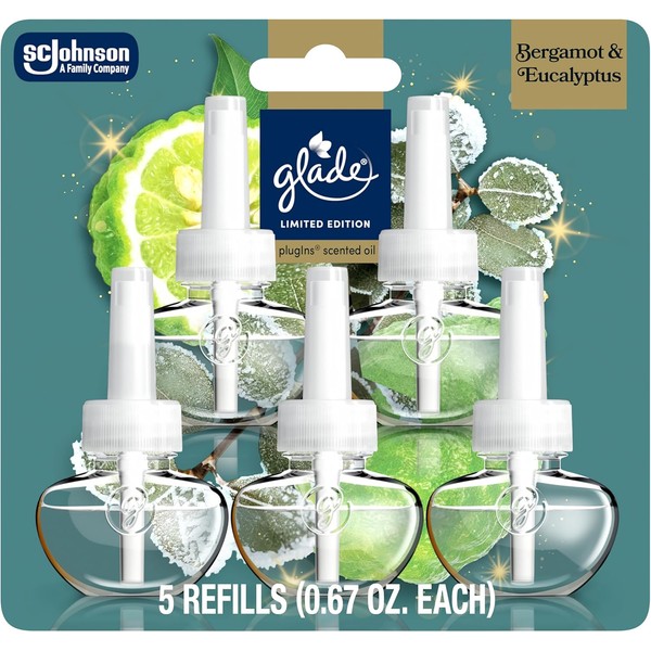 Glade PlugIns Refills Air Freshener, Bergamot & Eucalyptus, Scented and