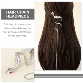LALAFINA Snake Chain Hair Clip Tassel Hair Clips for Women Hair Decorations for Women Jewelry Accessories Chopsticks Clips Barrettes Tassel Hair Accessories Ponytail Cuff Miss Metal Punk