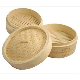 Bamboo Steamer Two Tiers 10in #W15-10