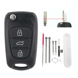 Hyundai IX35 IX20 Flip Car Key Fob for Kia Ceed, Picanto, Sportage, Rio, Soul - With Pin Removal Tools
