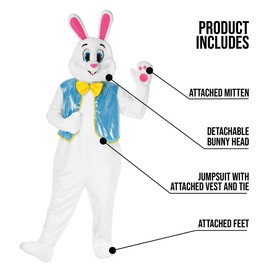 Morph Easter Bunny Costume Adult Rabbit Mascot Outfit Bunny Suit for Adults - Perfect for Easter Costumes and Events, Large