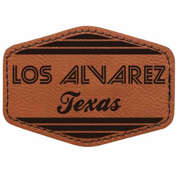 Los Alvarez Texas City Retro Souvenir 2x3 Hexagonal Iron-on Leatherette
