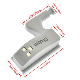 Dhuizm 10PCS Universal Cabinet Cupboard Hinge LED Light Sensor Light for Bedroom Kitchen Closet Night Lamp (Warm White)