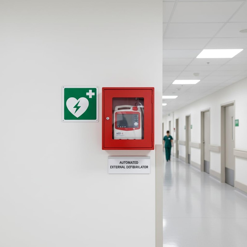 Defibrillator - Emergency and Safety Sign Aluminium Metal 3 mm