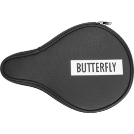 BUTTERFLY Table Tennis Racket Cover Logo Case Round Table Tennis Cover for One Bat Oval Design Black