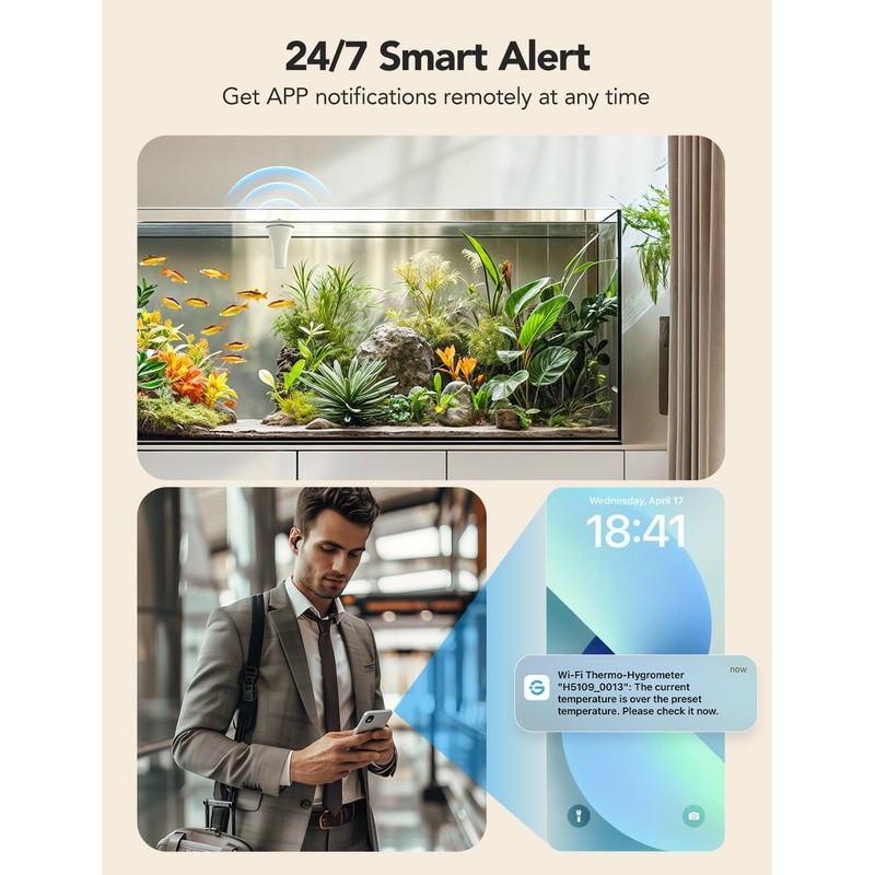 GoveeLife Smart Pool Thermometer Wireless App Easy Read, WiFi Digital