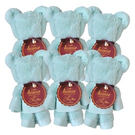 Imabari Towel, Gift, Towel Bear, Set of 6, Towel Gift Set, Present, Celebration, Birthday, Wedding, Graduation, Gift, Cute, Women's, Made in Japan, Hand Towel, Aqua