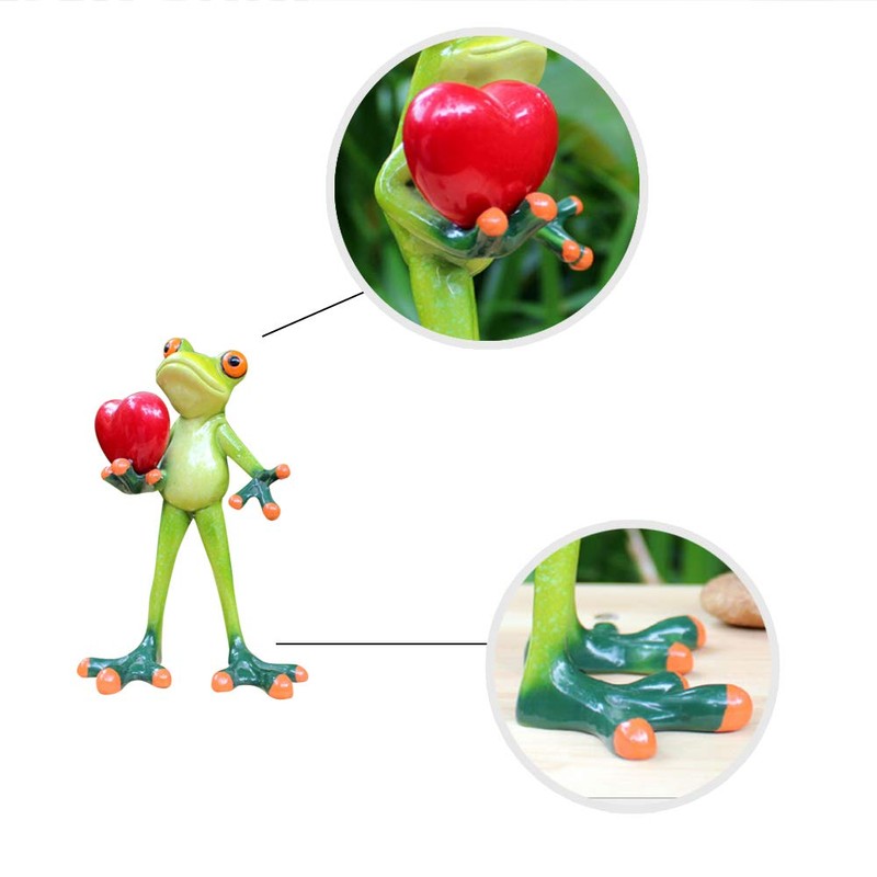 Dorlotou Frog Figurines Frog Statue Lady Frog Holding a Cocktail