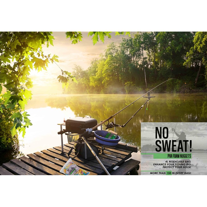 No Sweat PVA Foam Nuggets for Fishing Resealable Bag Over