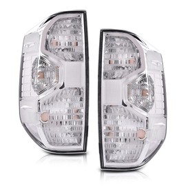 GRAND ORANGE Tail Lights Compatible with Toyota Tundra Pickup Truck 2014 2015 2016 2017 2018 2019 2020 2021 Clear Lens Chrome Housing Tail Lamps Driver Side & Passenger Side 815500C100