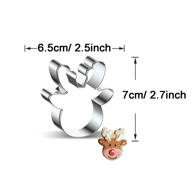 WDYJMALL Reindeer Elk Deer Head Shape Cookie Cutter for Christmas
