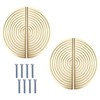 MOROBOR Half Moon Drawer Handles, 4PCS Brushed Copper Semi Circle