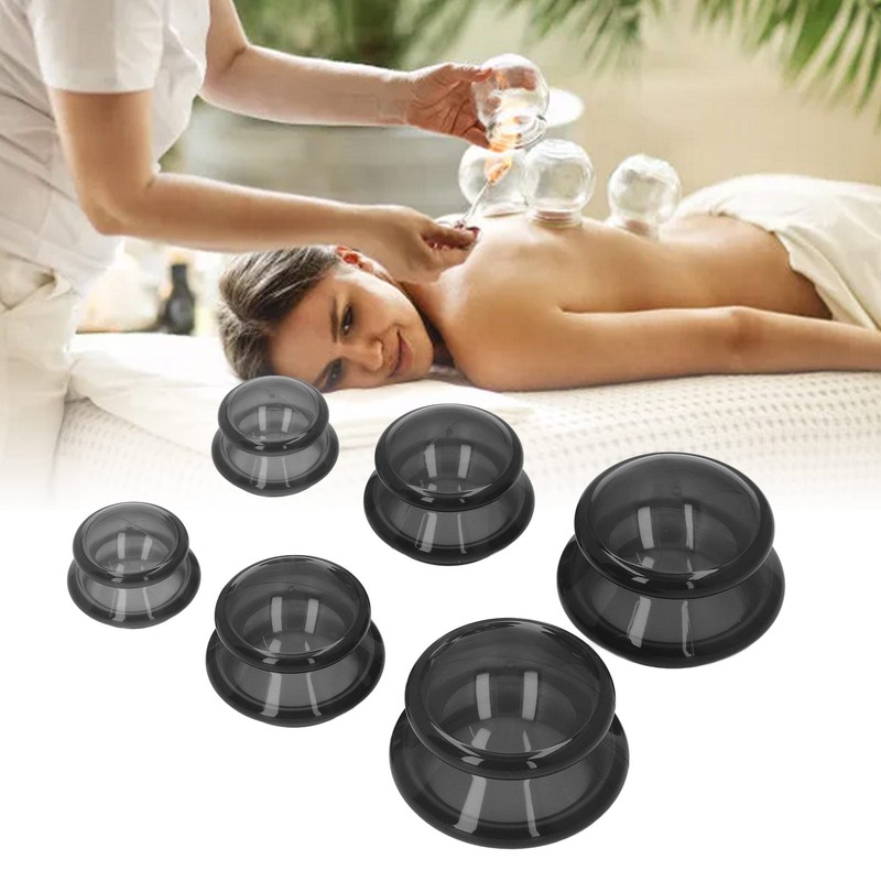 6pcs Silicone Cupping Set High Transparency Wet Absorption Negative Pressure
