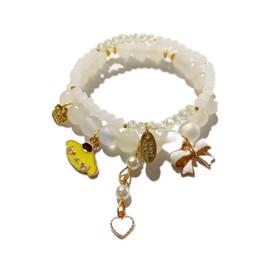 Cinnamoroll Crystal Bead Bracelet Cute Cartoon Bracelet Elastic Beaded Bracelets Set Anime Jewelry Accessories Perfect Christmas gifts stocking stuffers for Women Friendship