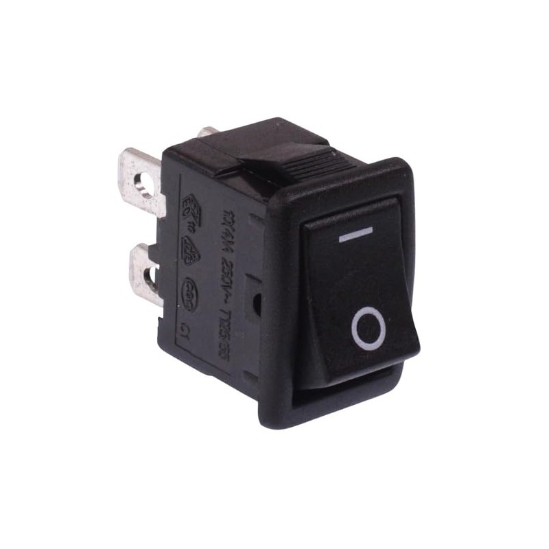 Black On-Off Rectangle Rocker Switch 19.2 x 13mm DPST 10A