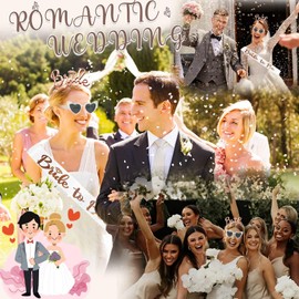 5Pcs Bride Accessories for Hen Do Party, Bachelorette Party Accessories Set with Bride to Be Sash Bow Veil Tiara Sunglasses Wristband for Women Bridal Showers Wedding Anniversaries