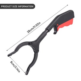 Diyxisk Pack of 2 Rubbish Tongs, Short, 28 cm, 360° Rotatable Gripper for Seniors, Children, Precise Rubbish Grabber, Waste Grabber for Wheelchair Users, Household, Garden, Black
