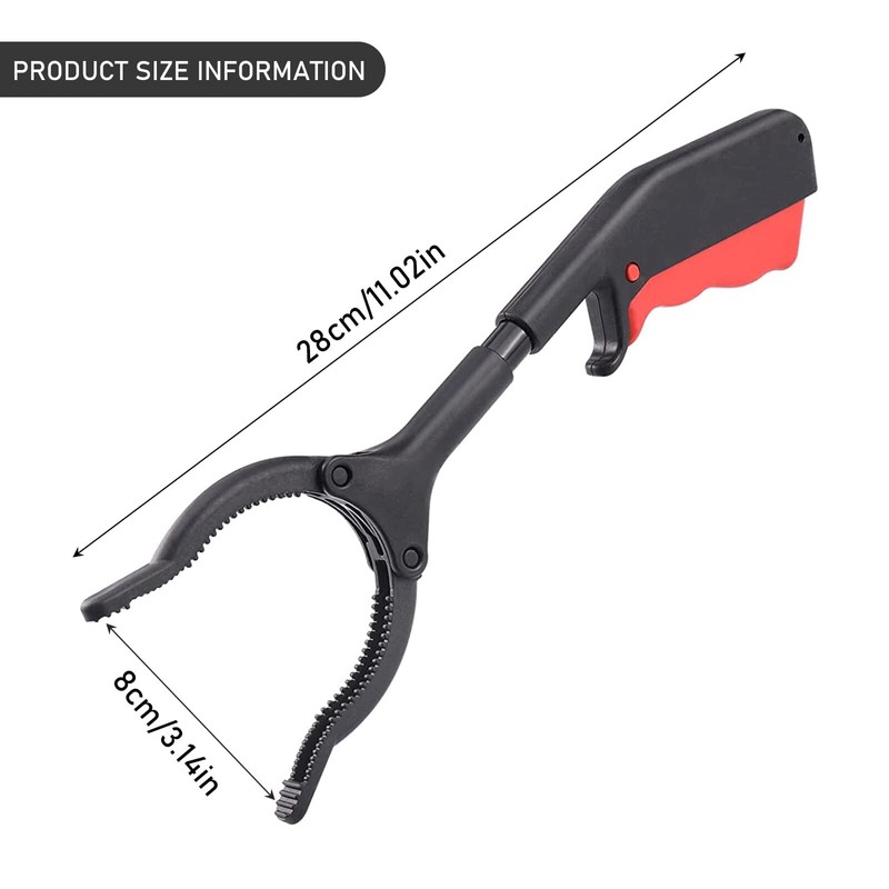 Diyxisk Pack of 2 Rubbish Tongs, Short, 28 cm, 360°