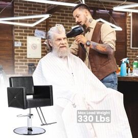 YOCONYO Barber Chair, Salon Chair for Hair Stylist, Hair Salon, 360 Degrees Swivel Styling, Height Adjustable Hydraulic Shampoo Chair (Black)