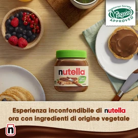 Nutella Plant-Based - Crema Spalmabile alle Nocciole e Cacao, Vegana, Senza Lattosio* e Senza Glutine, Ideale a Colazione per Vegani e Intolleranti al Lattosio, Vasetto da 350 Grammi