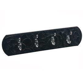 dugunusu Decorative Wall Mounted Coat Rack with 4 Hooks, Rustic Wood Wall Organizer for Hanging Coats, Hats, Towels, Bags,Jackets, Keys (Antique Black)