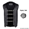GARGOYLE BELLS Motorcycle Genuine Leather Double Chain Vest Extenders for