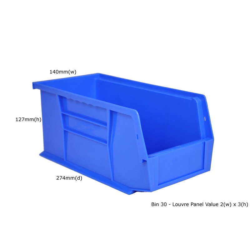 Pack of 20 x Rhino Tuff Bin30 Blue Plastic Storage