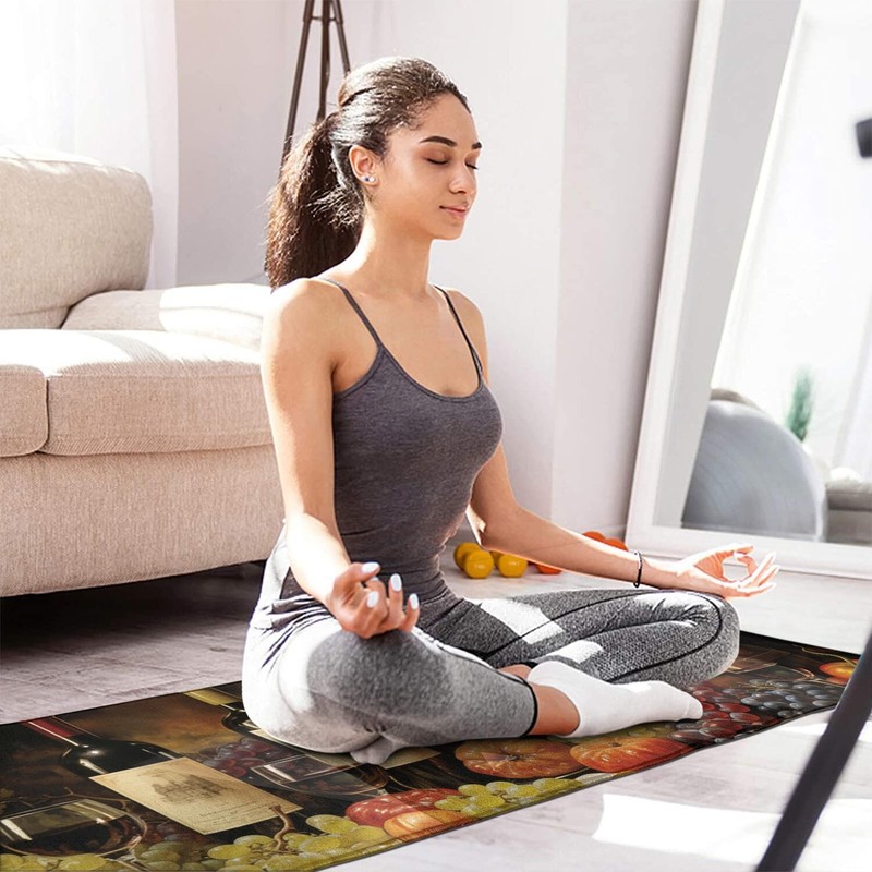Red Wine Kitchen Rugs Sets of 2, 3D Grapes Farmhouse