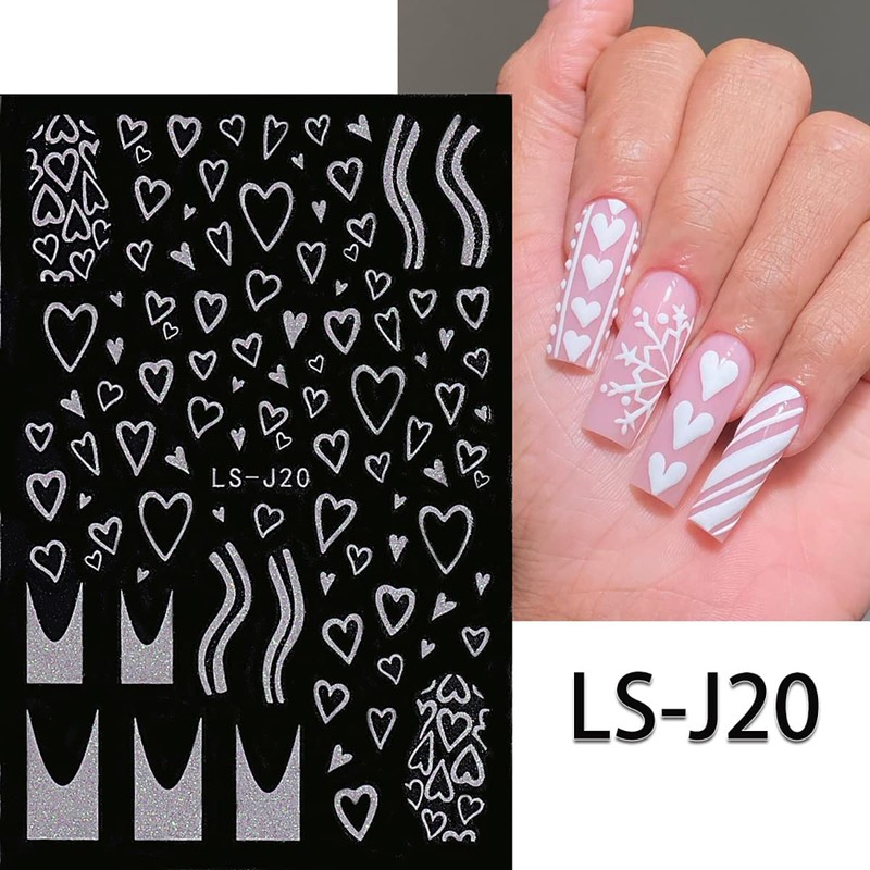 6 Sheets Snowflake Nail Art Stickers Christmas Nail Stickers 3D