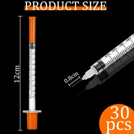 rietegio rietegio 30 Pack 1ml 0.3x8mm Precision Plastic Multiple Uses Distribution Measuring Tools Individually Sealed Packaging Lab Accessories for Pet Feeding Liquid Separation Cake Decoration