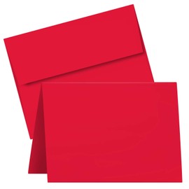 A7 Red Blank Greeting Cards with Envelopes – Great for Holiday, Christmas and New Year Cards | 5” x 7” (Folded) | 25 per Pack