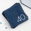 Ginger Ray 40th Birthday Navy Paper Napkin - 40 -