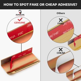 RVPEKUPE 5-Pack Adhesive Edge Finger Pulls for Cabinets No Drill Hidden Drawer Pulls Flat Stick On Cabinet Handles (Brushed Gold, 5.9" Length)