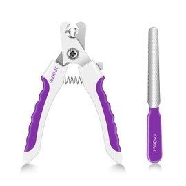 OneCut Claw Scissors for Dogs and Cats with Nail File and Safety Mechanism, Stainless Steel Claw Pliers, High Quality Claw Care Cutter for Pets, Claw Care for Small Animals (6 Inches)