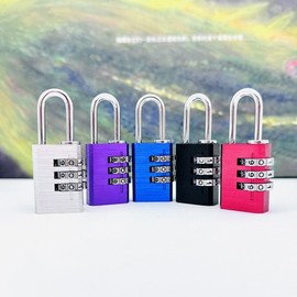 Long Shackle Padlock for Lockers, Cabinets, Luggage, Warehouses, Factories, and Escape Rooms (Global) Lock5533 Purple/Small Size Padlock 10ea