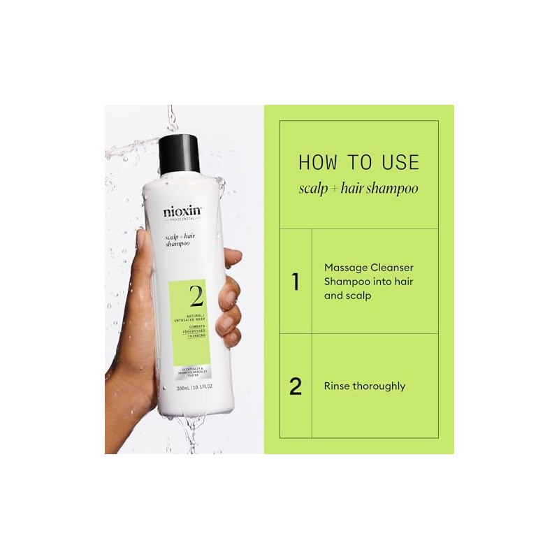 Nioxin Cleanser Shampoo System 2 for Fine Hair with Progressed
