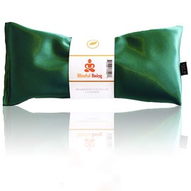 Blissful Being Lavender Eye Pillow | Hot or Cold Weighted Satin Eye Mask perfect for Sleeping, Yoga, Meditation | Gifts for Women, Birthday, Teachers | Natural Herbal Relaxation | Made in USA(Emerald)