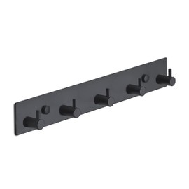 Brute Strength - Coat Stand - 5 Hooks - 32 cm - Stainless Steel - Door Hooks for Kitchen, Hook Rack, Black, Wall Coat Rack, Bathroom, Living Room and Hallway for Hats, Scarves, Handbags, Towel Hooks