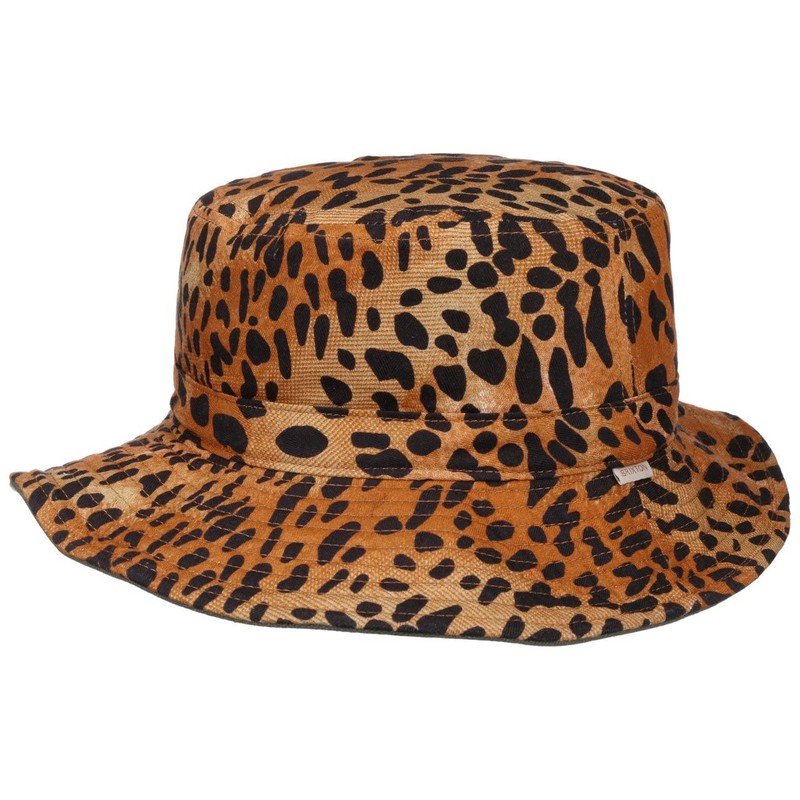 BRIXTON Unisex Petra Packable Bucket Hat Fishing Hat, Military Olive/Leopard,