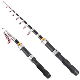 Telescopic Fishing Rod, Collapsible Fishing Rod Small Extendable Fishing Rod for Saltwater and Freshwater, Lightweight and Compact Design, 6.2 Feet