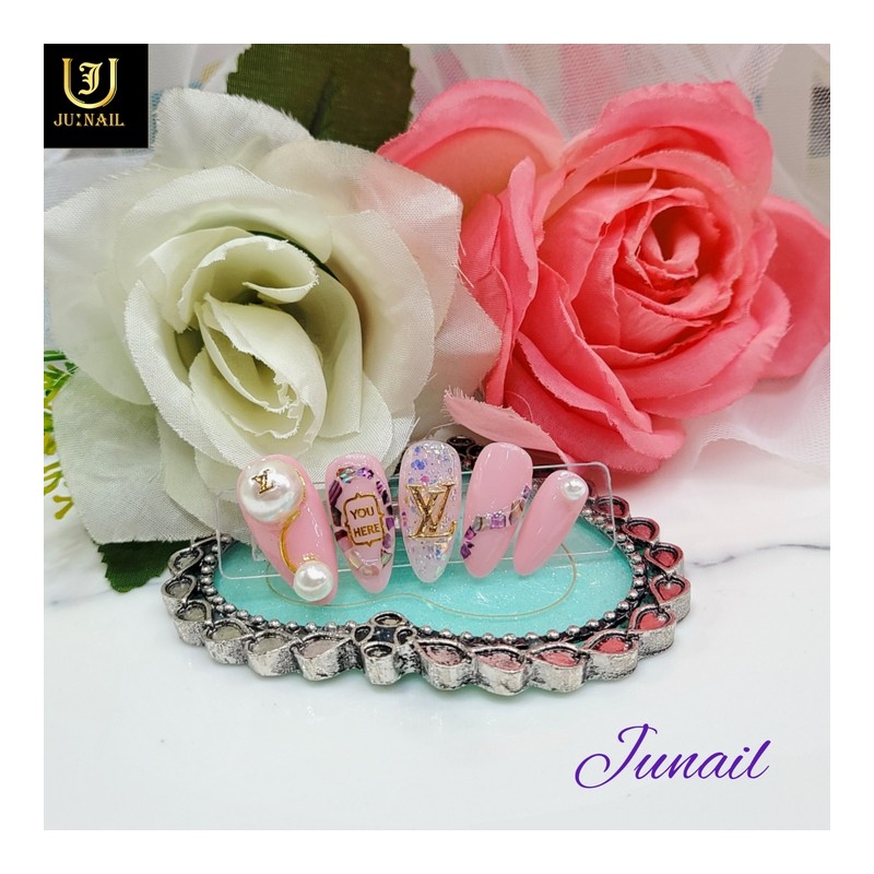 ⚪Louis Pearl Art Handmade Nail Tips✨ - Short Round Square