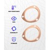SCUARI 2PCS Exhaust Flange Gasket,Car Accessories Header Gasket,3 Inch Copper