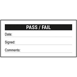 VSafety Write - On - Calibration Pass/Fail Sticker - 51x25mm (Roll of 250)