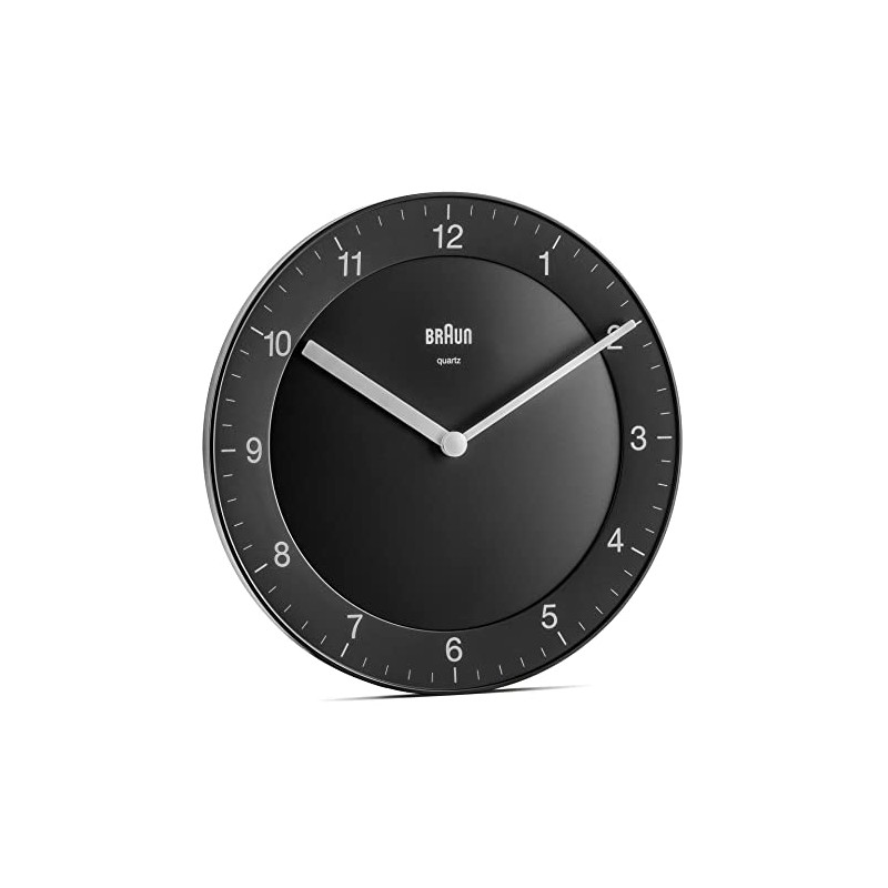 Braun BC06B Classic Analogue Quartz Wall Clock in Black/Quiet Precision