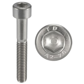 Screws Stainless Steel M5 x 65 mm Cylinder Head BTR Diameter 5 x 65 mm | CHC Allen Key | Stainless Steel A2-70 (V2A/304) | ISO 4762 / DIN 912: Pack of 20 ProRaje