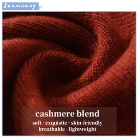 jaxmonoy Slouchy Knit Beanies Winter Hats for Women Men Soft Warm Reversible Slouch Cuffed Skull Knitted Beanie Cap, Rust Red, Medium