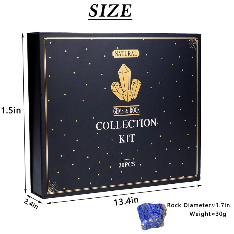 Rock Collection for Kids - 30 Pcs Rocks, Gemstones &