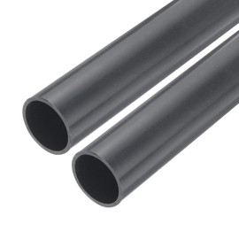MECCANIXITY 1 Inch PVC Rigid Tube Round Pipe 28.2mm ID 32mm OD 9" Length Dark Grey High Impact for Water Pipe, Crafts, Cable Sleeve 2pcs
