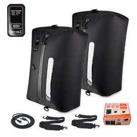 Vacuum Bags for Travel - 2026 Upgraded with Built-in 50KPa Pump & Adjustable Shoulder Strap, Reusable IP67 Waterproof, Space Saver for Luggage, Backpack, Yoga & Beach Trips (2PC Black)