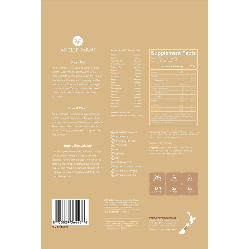 Antler Farms - 100% Grass Fed New Zealand Whey Protein